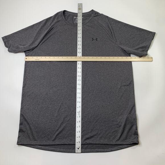 Under Armour Shirt Men 2XLT Tall Graphite Tech Tee Loose Raglan Sleeve Dropcut - Picture 5 of 10